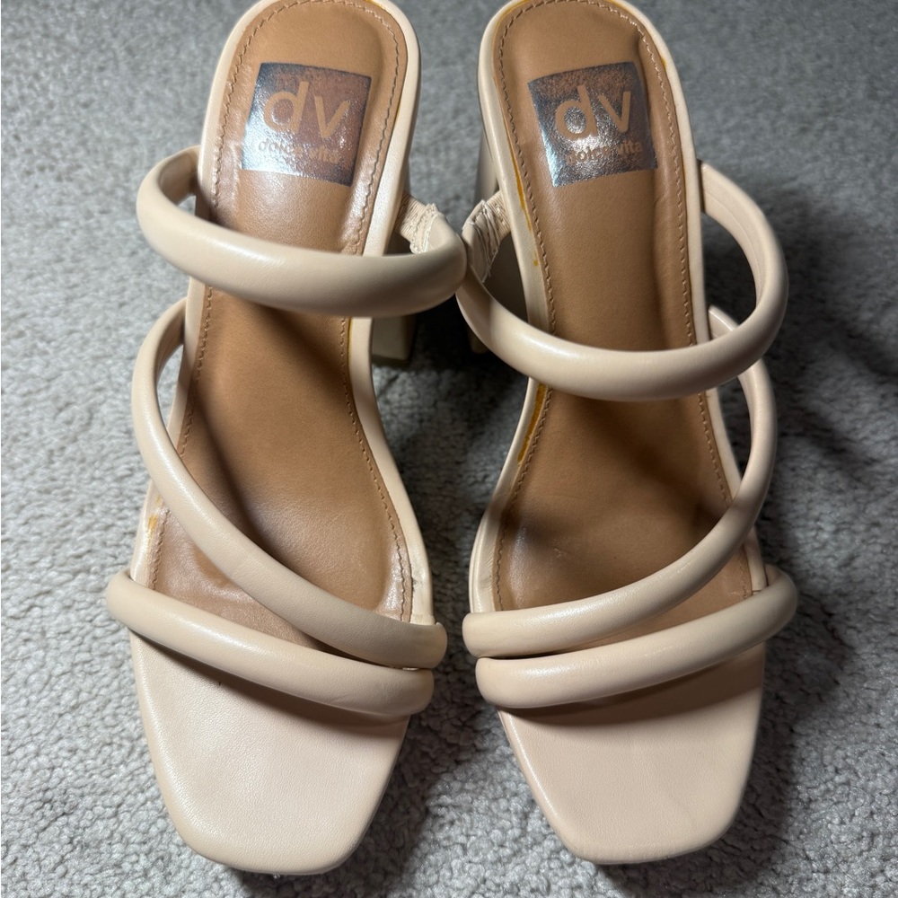 Dolce Vita Strappy Tan Heels